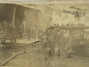 AiB) Found Photograph Early Fire Hose Cart Firemen Windsor Nova Scotia Canada - Picture 1 of 6