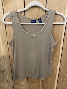 Westbound petites Tan & Beaded Sleeveless Top Size PS NWOT - Picture 1 of 2