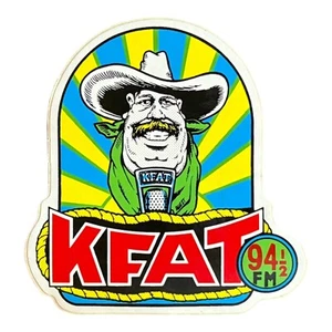 Vintage 1970s KFAT 94½ FM Gilroy, California Radio Station Sticker Rare NOS - Picture 1 of 2