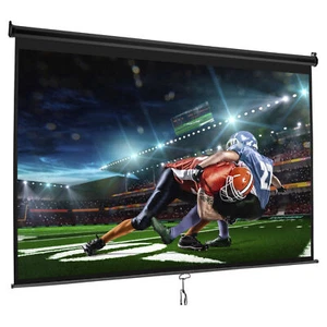 100 inch Projector Screen HD Anti-Crease Home Theater Portable Projection Screen - Picture 1 of 21