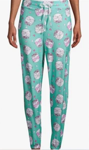 -BRIEFLY STATED WOMEN'S JOGGER 'KITTY CATS' PAJAMA SLEEP PANTS TURQUOISE MEDIUM - Picture 1 of 2