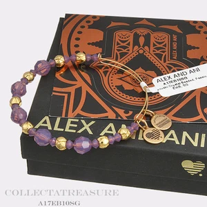 Auténtico Brazalete Alex and Ani Passion Cuentas Swarovski Cristal Oro Brillante - Imagen 1 de 1