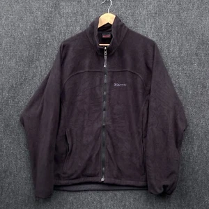 Marmot Mens Fleece Jacket Full Zip Charcoal Grey Mock Neck Zipped Pockets L - Picture 1 of 17