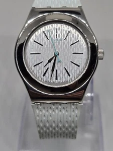 Swatch Mint Halo YLS193 2017 Irony Stainless Steel Silicone 33mm Swiss Watch - Picture 1 of 11