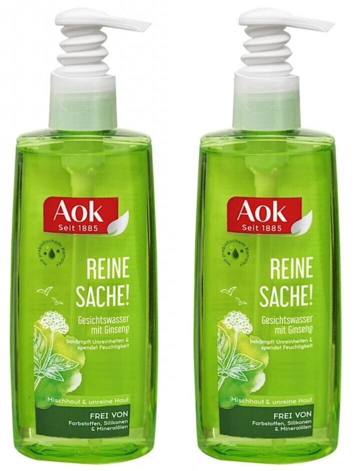 ✅ Aok Reine Sache! Gesichtswasser mit Ginseng Mischhaut & unreine Haut 2x 200ml✅