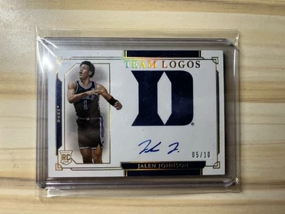 2021 Panini National Treasure Collegiate Jalen Johnson Team Logo Auto /10 - Image 1 of 2