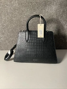 Borsa Multidirezionale Radley Glasshouse Nera Effetto Croc Nuova Con Etichette - Foto 1 di 11