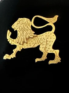 Vintage Regal Löwe Löwe Brosche Anstecknadel 2D goldfarben -  - Bild 1 von 7