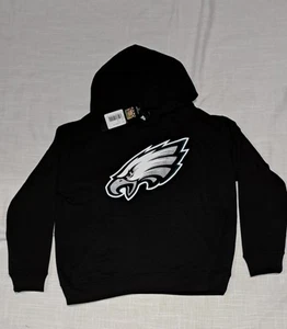 NWT Philadelphia Eagle Hoodie Outer Stuff Youth Medium Black Front Pocket - Picture 1 of 6