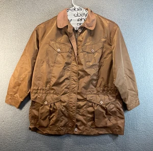 Ralph Lauren Jacket Women's Large Brown Nylon Blend Zip Casual Light - Picture 1 of 7