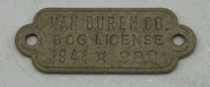 Old K9 Collectible Vintage 1944 Van Buren County Iowa WWII Dog License Tax Tag - Picture 1 of 3