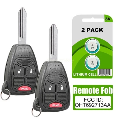 2 For 2008 2009 2010 2011 2012 Dodge Avenger Caliber Nitro Car Remote Key Fob 3B - Image 1 of 4