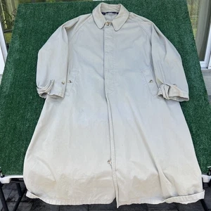 VTG Polo Ralph Lauren Trench Sport Coat Mens Large Khaki Cotton Canvas USA 90s - Picture 1 of 10