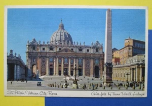 1950s ROME Italy St.Peter's / Vatican City Postcard by TWA - Picture 1 of 2