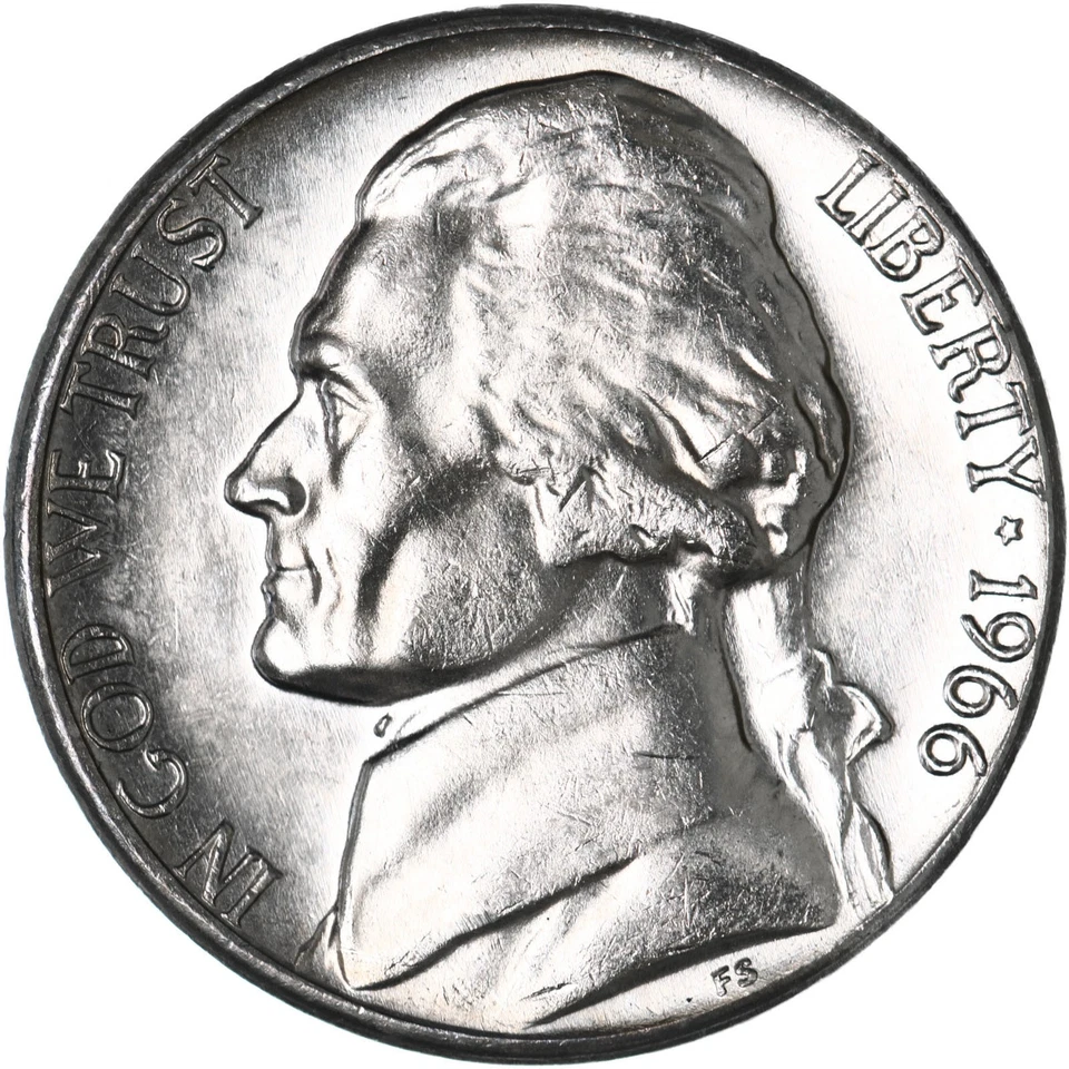 1966 (P) Jefferson Nickel BU US Coin - Image 1 of 4