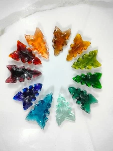 PUNTA FRECCIA OSSIDIANA frastagliata pietra cristallo vari colori rosso verde ec - Foto 1 di 5