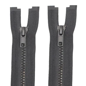 2 PCS Black 16 Inch 5 Separating Jacket Zippers, Resin Molded Plastic Bulk Sew - Picture 1 of 4