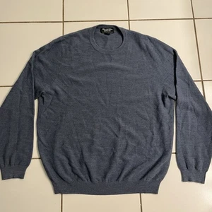 Brooks Brothers Country Club Sweater 3-Ply Italian Merino Wool Blue Men’s XL - Picture 1 of 6