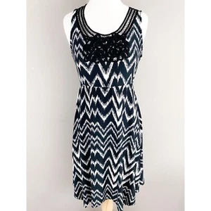 Soma Black White Sleeveless Jersey Knit Summer Casual Dress Small - Picture 1 of 4