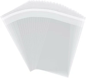 100 bolsas de polietileno OPP de celofán auto-selladas transparentes de grado alimenticio 6x9 - Imagen 1 de 3