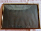 Cadre Verre bomb rectangulaire 18 x 13 cm Vintage mtal dor perles et liser 