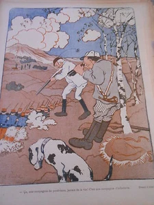 Caricature 1901 Chasse compagnie de perdreaux infanterie Dessin d'Abel Faivre - Imagen 1 de 1