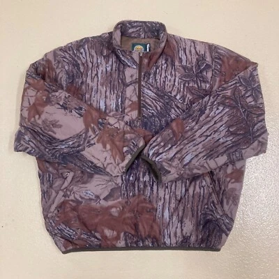 Vtg.Cabelas XL Thermoloft Realtree Camo Quilted 1/4 Zip  USA Made Pullover 90s - Image 1 of 4