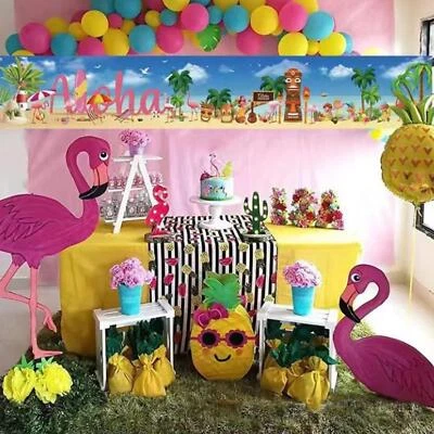 Sommer Geburtstag Banner Zubehör Sommer Flamingo Babyparty Deko - Bild 1 von 4