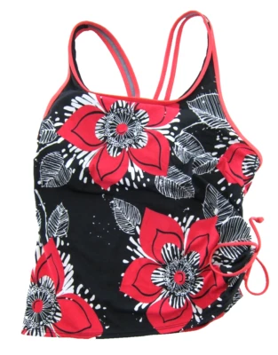 Nuevo con etiquetas Tropical Escape Rosa Negro Blanco Floral Sujetador Incorporado Tankini Top de Natación 18 Foto 1 de 4