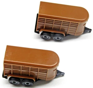 Brown Horse Ranch Trailers by ERTL Diecast 1:64 Scale Lot of 2 Collectibles - Picture 1 of 5