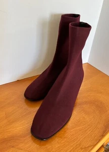 Via Spiga Knit Boots Burgundy Red Size 8 Mid Calf Like Nu Excellent Condition - Picture 1 of 5