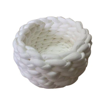 Cotton Donut Pet Dog Cat Bed Plush Soft Warm Calming Sleeping Bed Round Nest Bed - Image 1 of 4