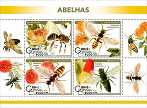 Bees Insects MNH Stamps 2022 Guinea-Bissau M/S - Picture 1 of 1