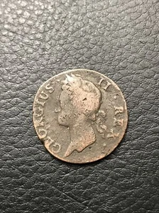 1742 COPPER 1/2 PENNY HIBERNIA GEORGE II BEAUTIFUL RARE COIN FARTHING - #1742-RR - Picture 1 of 6