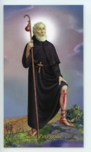 St. Peregrine - Prayer - Relic Laminated Holy Card - Blessed by Pope Francis - Picture 1 of 5