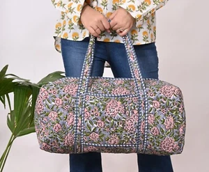 Bolso de mano de algodón para mujer Bolso de mano impreso Bolso de hombro Bolso de lona Hecho a mano - Imagen 1 de 4