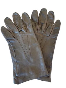 Ladies Brown Leather Gloves Silk Lined Size 7. Ref A09 - Picture 1 of 4
