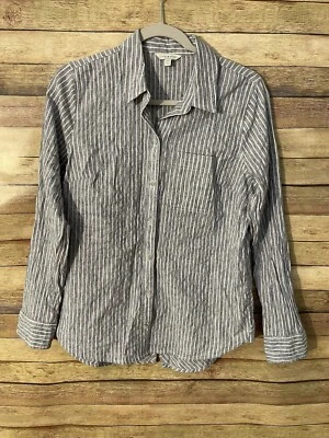 Camisa para mujer Lucky Brand azul/blanca manga larga botones en la espalda talla: mediana Foto 1 de 4