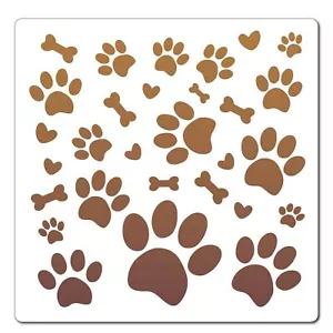 Large Reusable Paw Print Stencil Template Reusable for Wall Art, DIY Crafts, Fab - Picture 1 of 9