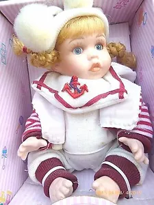 Muñeca pequeña coleccionable de colección ""Santini"" porcelana caja original completa con cuerpo - Imagen 1 de 12