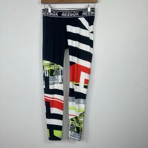 Reebok women's leggings ankle pull on abstract activewear logo Size M - Picture 1 of 12