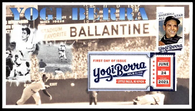 2021 Yogi Berra Forever Stamp FDC Digital Photo Collage Cachet - Image 1 of 2