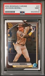 Bowman Chrome Jackson Merrill 2024 PSA 9 #27 SAN DIEGO PADRES RC - Imagen 1 de 2