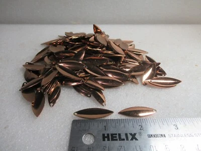 WORTH TACKLE BRASS WILLOW LEAF SPINNERBAIT BLADES SMOOTH COPPER 25 PCS SIZE 3