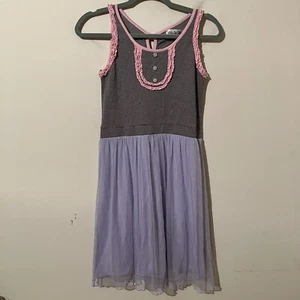 Matilda Jane Dress Girls Size 14 Mesh Bottom Purple Pink Keyholeback - Picture 1 of 4