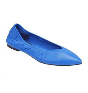 SIGERSON MORRISON LAHELA POINTED TOE BALLERINA Flat In BLUE NAPPA. LEATHER 8 - Picture 1 of 11