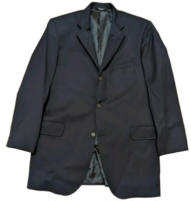 Casaco esportivo Southwick masculino lã preto 3 botões blazer 44 EUA azul marinho XTall - Imagem 1 de 4