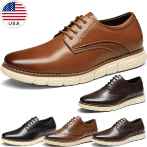 Men's Dress Sneakers Casual Oxford Formal Shoes Arch support US Wide Size 6.5-15 - Picture 1 of 62