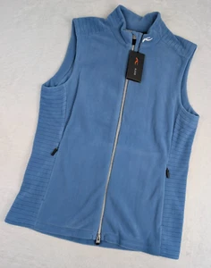 KJUS Maxima Midlayer Fleece Vest Womens sz 40 Large Blue NWT - Picture 1 of 11