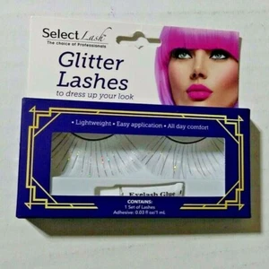 Select Lash Long Gold and Silver Glitter Eye Lashes to Dress Up Your Look - Picture 1 of 2